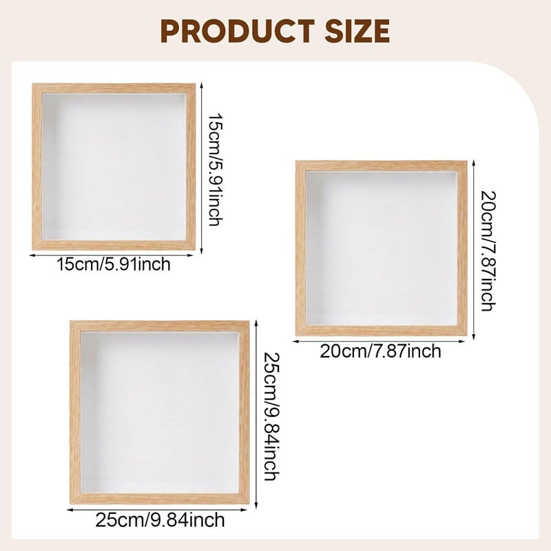 Keepsake Box with Photo Frame, Display Case, Photo Storage, Keepsake Box for Tickets, Stamps, Office, Wedding, 20x20cm - Image 2