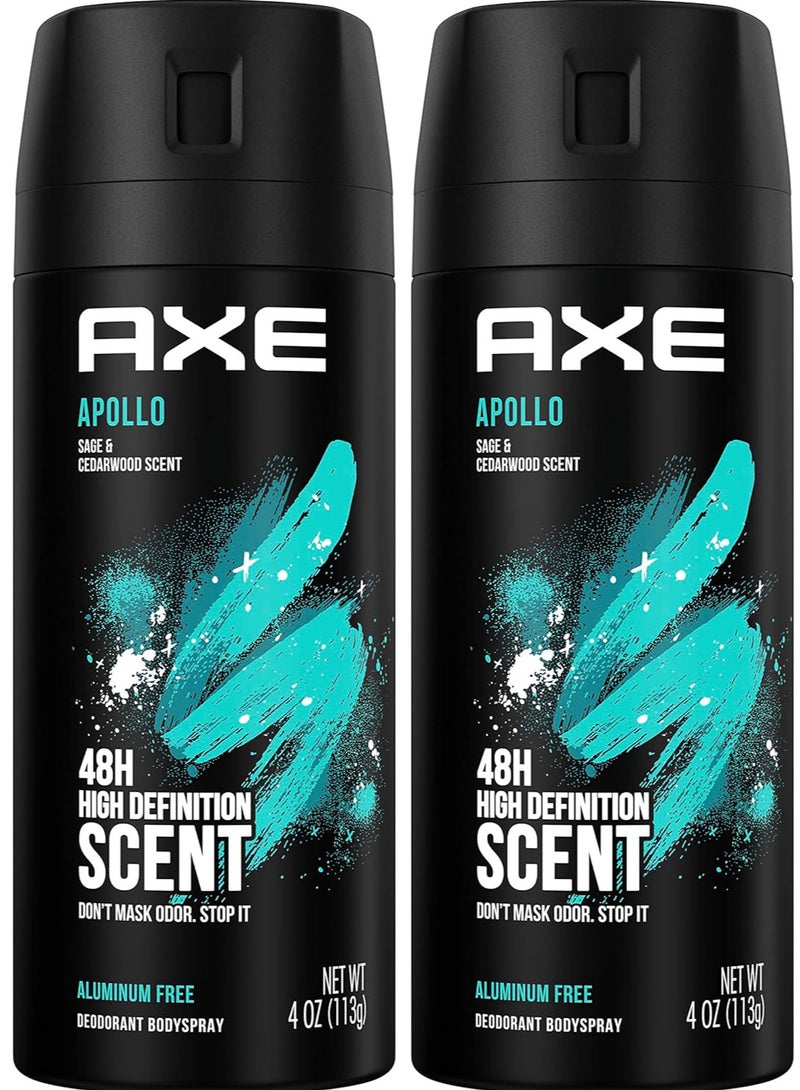 أكس عبوتين من أكس أبولو بخاخ مزيل العرق المنعش لمدة 48 ساعة 150مل - Image 2