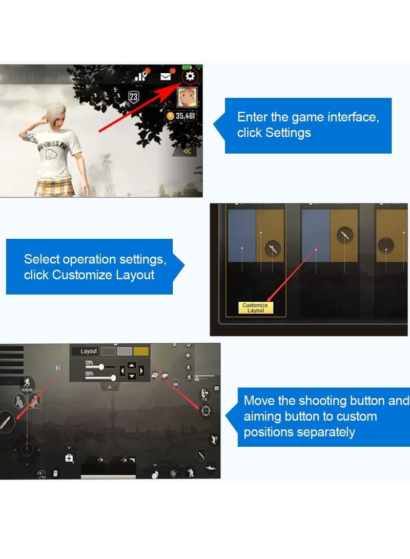 Trigger for Tablet Auto High Frequency Tap Mobile Game Controller for iPad Tablet Smartphones Gamepad with L1R1 Aim Trigger Game Shooter for Knives Out Rules of Survival - Image 4