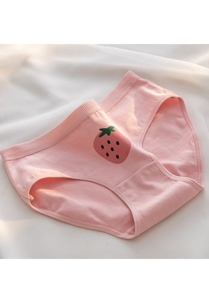 مجموعة من 5 ملابس داخلية قطنية أنيقة بخصر متوسط، ملابس داخلية مريحة وجيدة التهوية للفتيات - Image 3