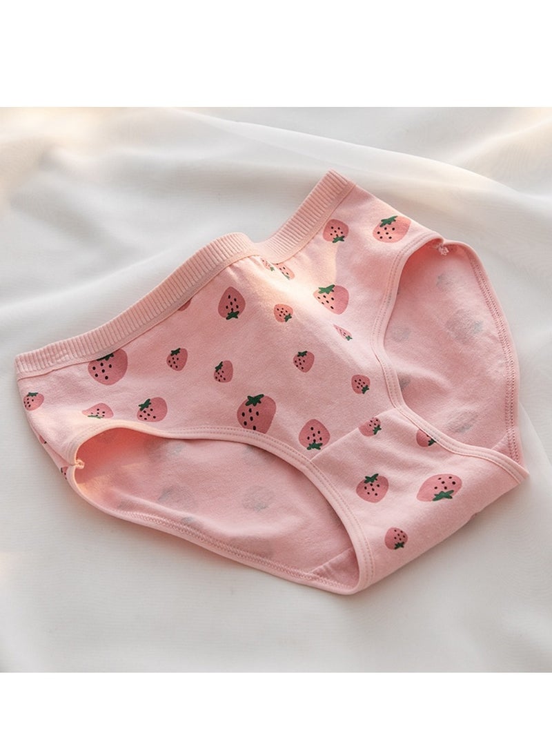 مجموعة من 5 ملابس داخلية قطنية أنيقة بخصر متوسط، ملابس داخلية مريحة وجيدة التهوية للفتيات - Image 4