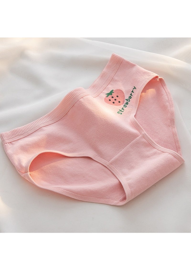 مجموعة من 5 ملابس داخلية قطنية أنيقة بخصر متوسط، ملابس داخلية مريحة وجيدة التهوية للفتيات - Image 5