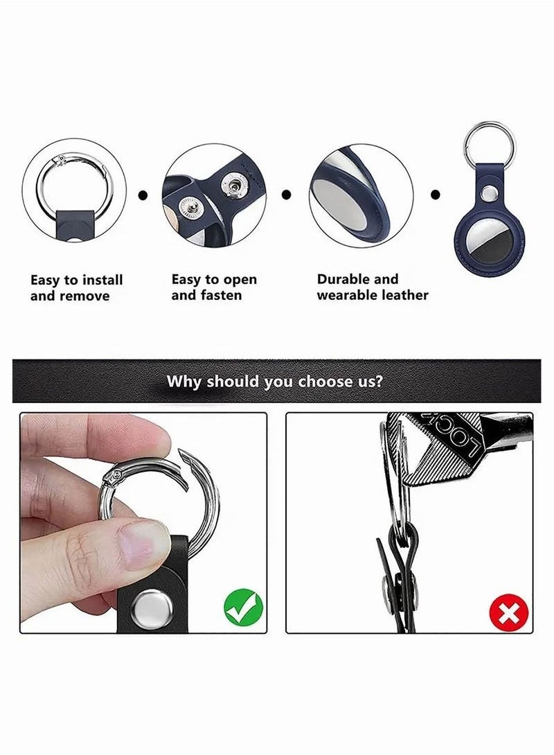 Apple AirTag Keyring 4 Piece Protective Leather Airtag Case Compatible with Apple AirTag  - Image 5