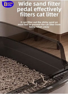 Berma Baby Open Type Cat Litter Box Semi Enclosed Splash Proof and Easy Clean Cat Toilet Cleaning Cat Litter Box with Cat Litter Shovel  - Image 3