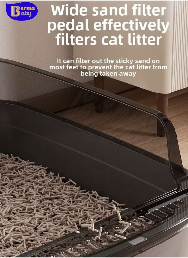 Berma Baby - Open Type Cat Litter Box Semi Enclosed Splash Proof and Easy Clean Cat Toilet Cleaning Cat Litter Box with Cat Litter Shovel - Image 1