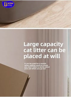Berma Baby Open Type Cat Litter Box Semi Enclosed Splash Proof and Easy Clean Cat Toilet Cleaning Cat Litter Box with Cat Litter Shovel  - Image 4