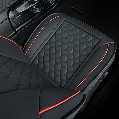 Vankerful Car Seat Covers Full Set,Universal Fit for Most Cars,SUV,Sedans and Pick-up Trucks,Automotive Vehicle Faux Leather Cushion Covers for 5 Passenger Cars(Full Set,Black/Red) - Image 5