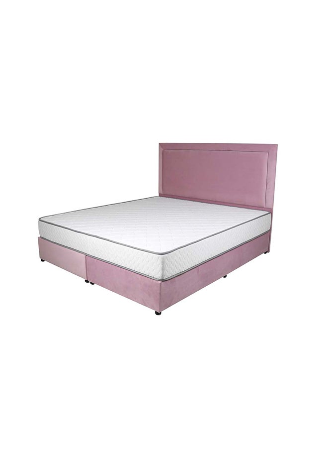 Bed and Mattress Zone Velvetine Upholstered Bed 203 X 120 Twin Size Pink Color, Mattress Size-200x120cm (Mattress sold separately)  - Image 2