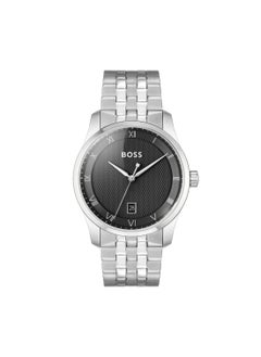 HUGO BOSS ساعة يد دائرية أنالوج للرجال بهيكل أسود - 1514123  - Image 1