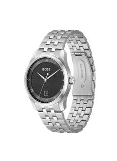 HUGO BOSS ساعة يد دائرية أنالوج للرجال بهيكل أسود - 1514123  - Image 2