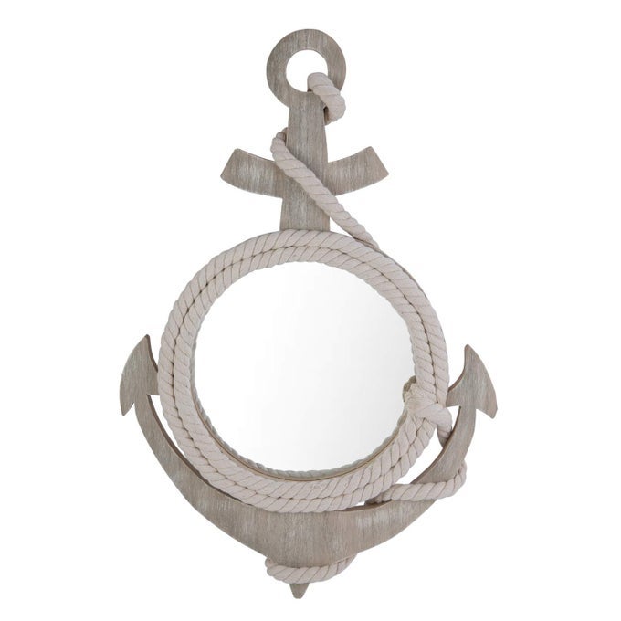 ANCHOR SHAPE MIRROR WITH ROPE L1575 X H23625 X 1 GREY