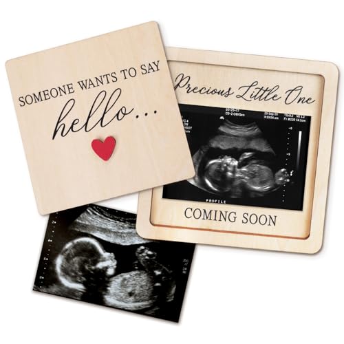 Hangwoous Pregnancy Announcement For Grandma Grandparents Ultrasound Picture Frame Surprise Box Baby Announcement Sign Baby Coming Soon Announcement Pregnancy Reveal to Husband Friends Auntie Uncle - Image 1