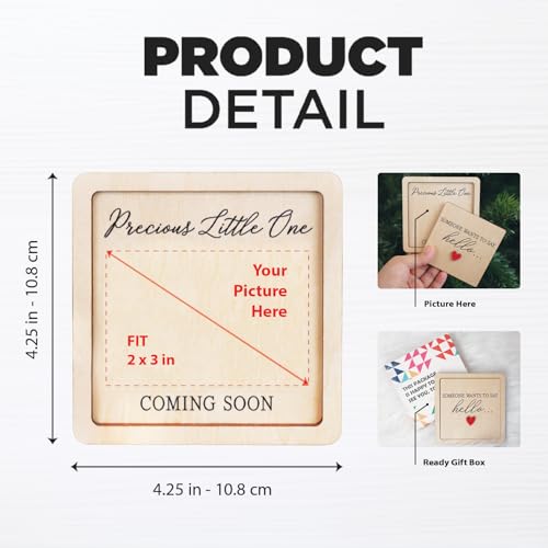 Hangwoous Pregnancy Announcement For Grandma Grandparents Ultrasound Picture Frame Surprise Box Baby Announcement Sign Baby Coming Soon Announcement Pregnancy Reveal to Husband Friends Auntie Uncle - Image 3