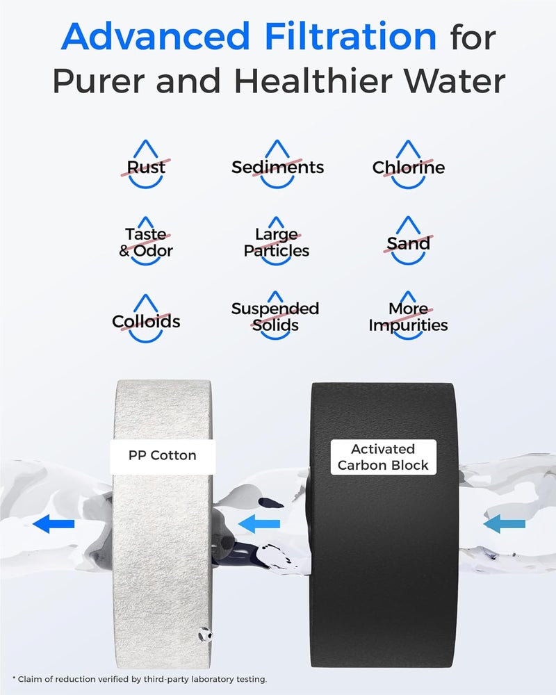 Waterdrop WD-G2CF Filter, Replacement for WD-G2-W, WD-G2-B, WD-G2P600-W Reverse Osmosis System,12-month Lifetime, 2-Pack - Image 3