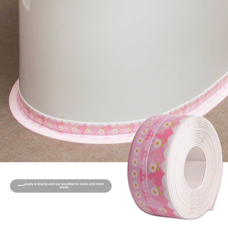 Generic Waterproof Mildewproof Sealing Tape for Bathroom "Pink Daisy" 3.8cm wide waterproof glue 