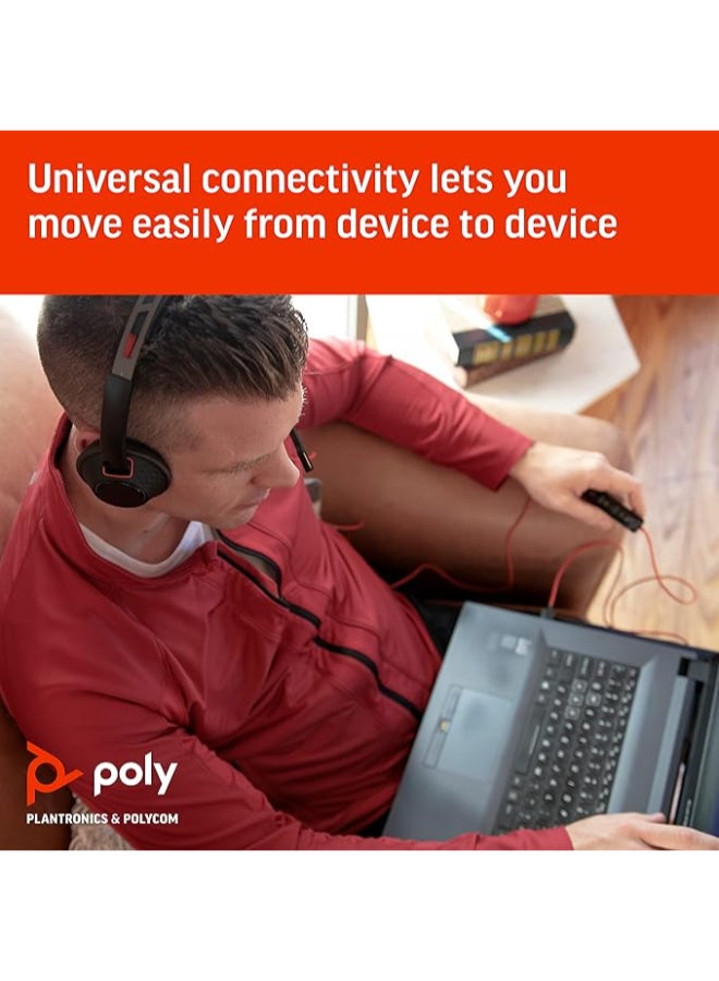 Poly Renewed - Plantronics Blackwire 5220 USB-C Dual Ear Stereo Wired Over Ear Computer Headphones with Mic  - Image 5