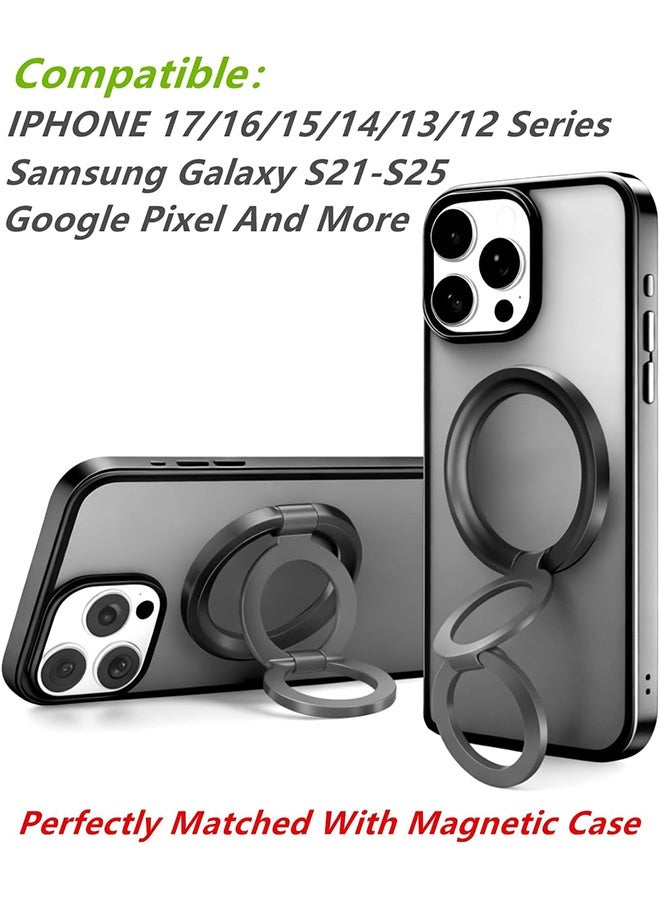 إم إكس إن حامل هاتف مغناطيسي قابل للطي والدوران 360 درجة مصنوع من الألومنيوم بتقنية MagSafe - حامل هاتف مزدوج الدعم، حامل هاتف مغناطيسي قوي محمول للاستخدام على المكتب وفي السيارة - Image 3