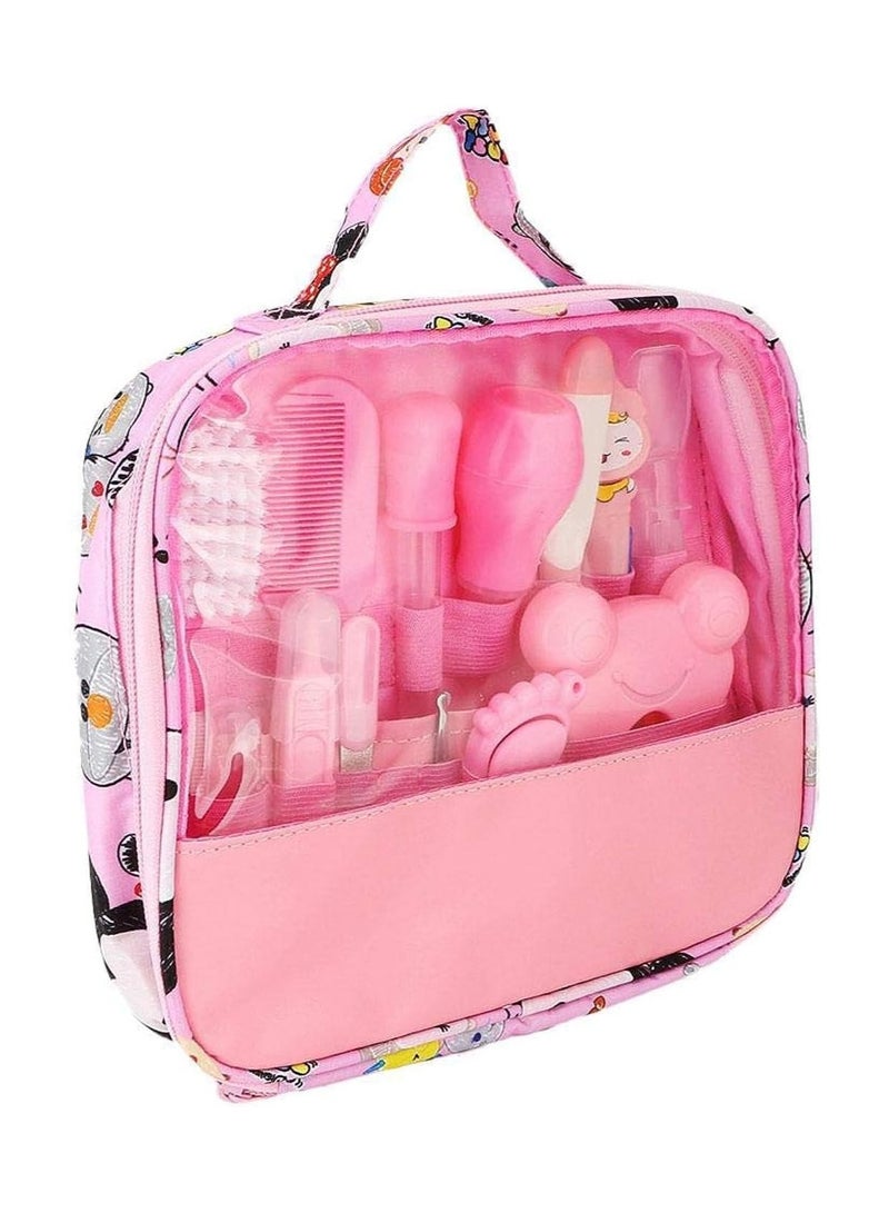 بلومنغ تايم مجموعة أدوات العناية بالطفل متعددة الوظائف، مكونة من 13 قطعة مع حقيبة تخزين، لون وردي - Image 2