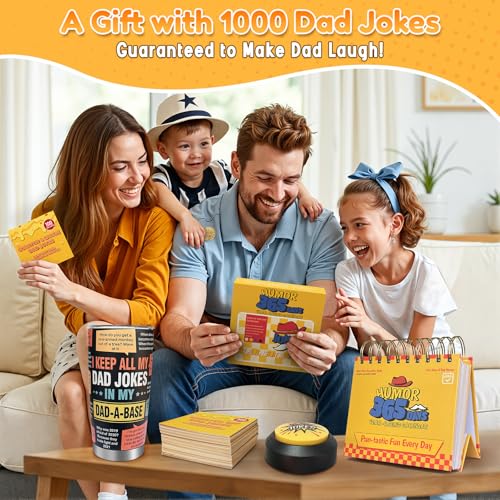 WYZOID Gifts for Dad 1000 Dad Jokes Jokes Button 500 365Day Calendar 100 Scratch Dad Jokes Cards 20oz Tumbler Funny Gift for Dad Husband Or Friends - Image 5