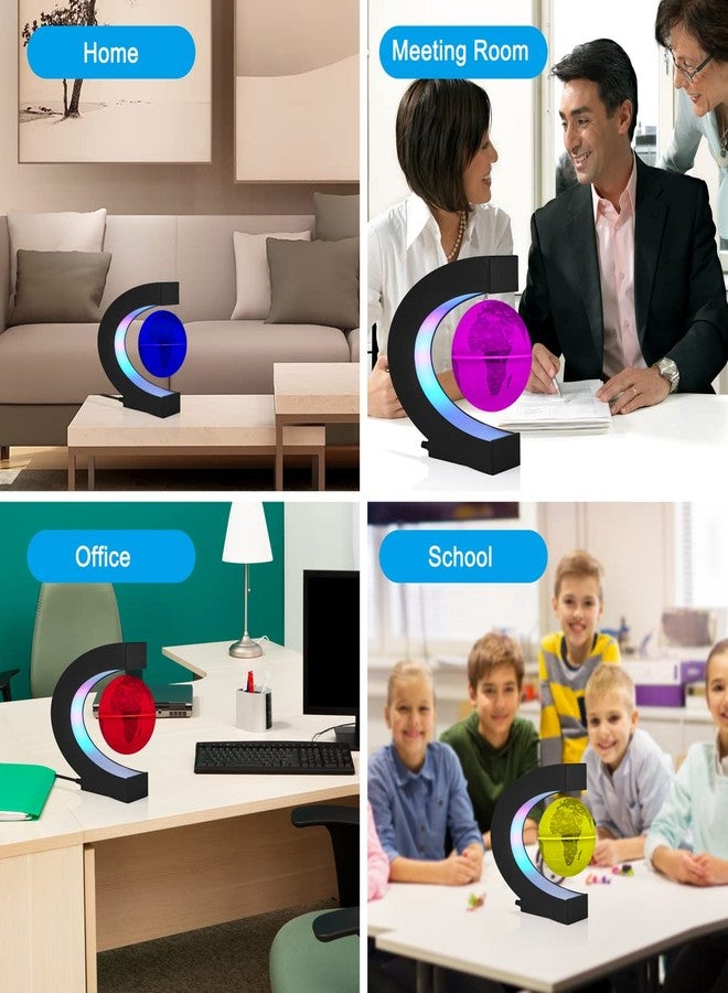 UVEHAS Levitating Globe with LED Lights, Multi-Color Changing Magnetic Levitation Globe Rotating Floating World Map Lamp Office Home Desk Decoration for Friend Birthday Gifts - Image 4