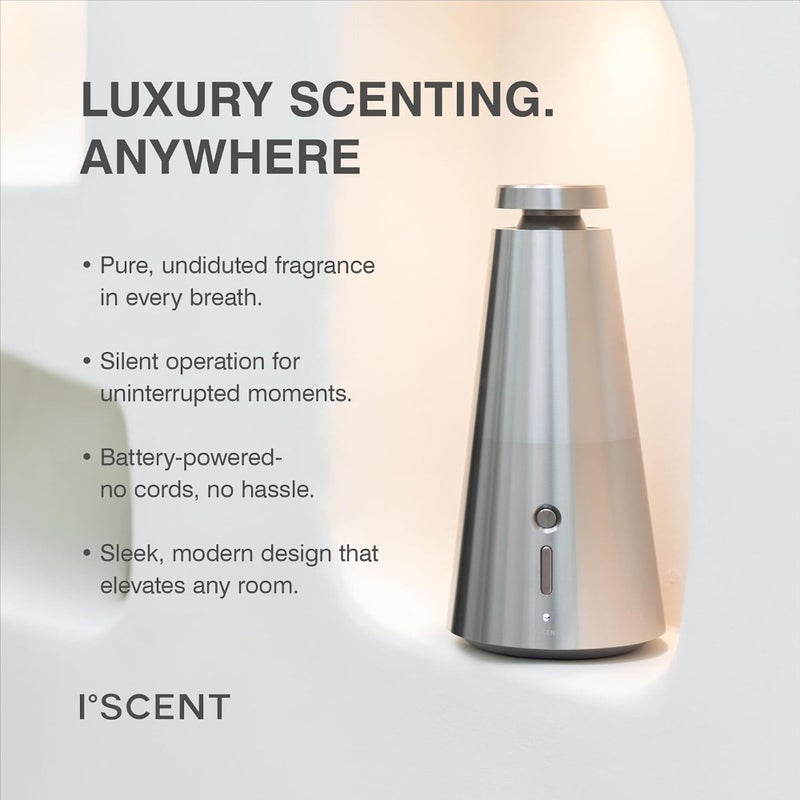 نظام عطر صامت وبدون كابل من نوع ISCENT Ensō للانتشار البارد، مصمم للاستخدام في المنزل أو المكتب، يغطي مساحة تصل إلى 1000 قدم مربع، ويتميز بخاتم متوافق مع زجاجات Ensō سعة 100 مل، تُباع بشكل منفصل - Image 2