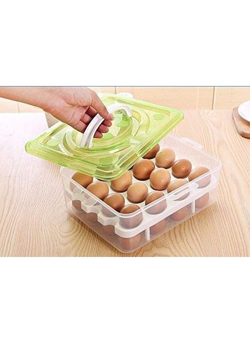 Divik Divik ABS Plastic Double Layer Kitchen Refrigerator 32 Grid Egg Storage Box Standard Size Different Color  - Image 4
