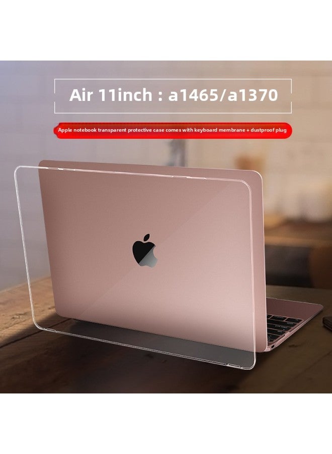 Applicable To For Apple Laptop Macbook Air Computer Pro15 Transparent Frosted 13-inch Set 12 Accessories Protective Shell-Color:Crystal Transparent 【Air11.6】 Send Keyboard Film + Dust Plug + Shell R