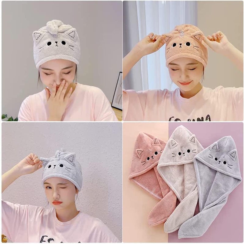 SYOSI 3-Pack Microfiber Cat Hair Drying Towels for Women and Girls - Image 2