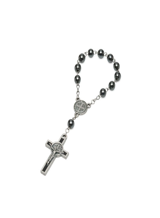 Intercession Pocket Size Decade Rosary - Hematite - Image 3
