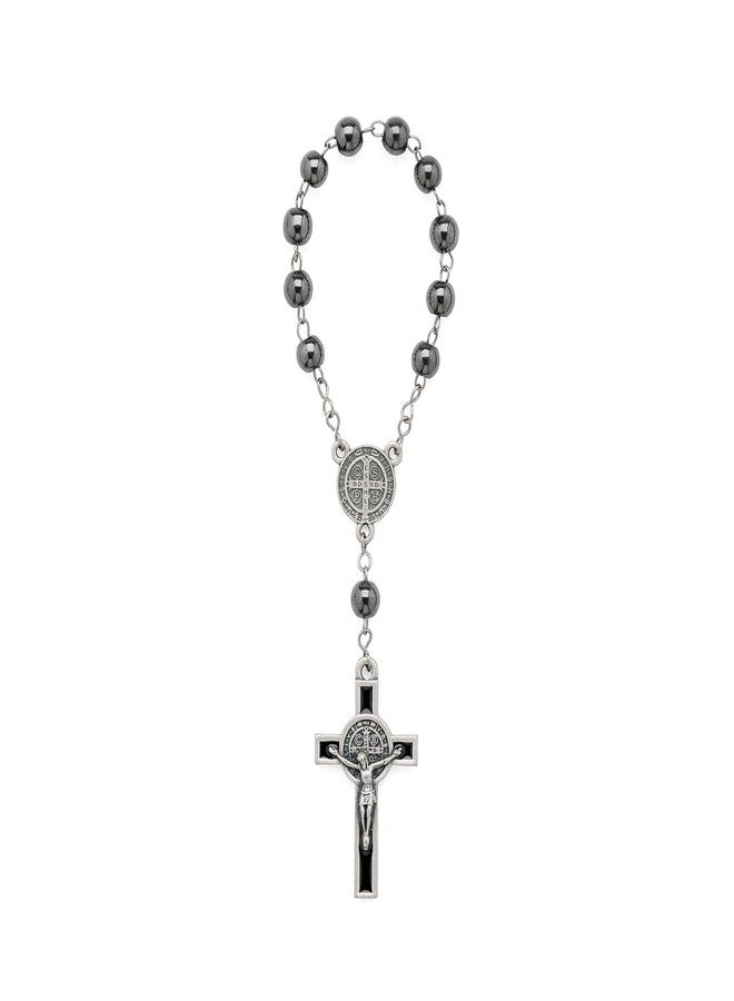 Intercession Pocket Size Decade Rosary - Hematite - Image 2