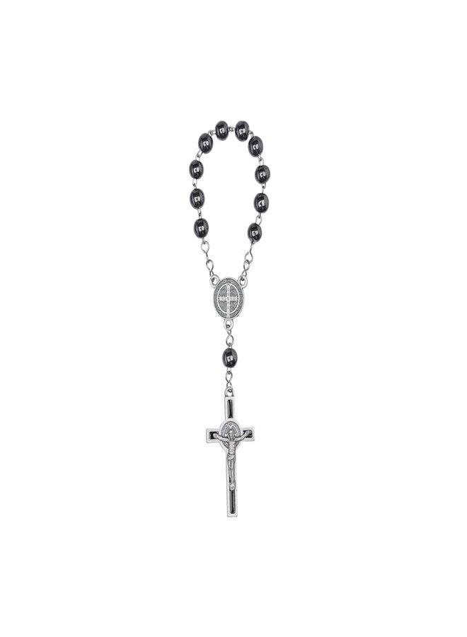 Intercession Pocket Size Decade Rosary - Hematite - Image 1