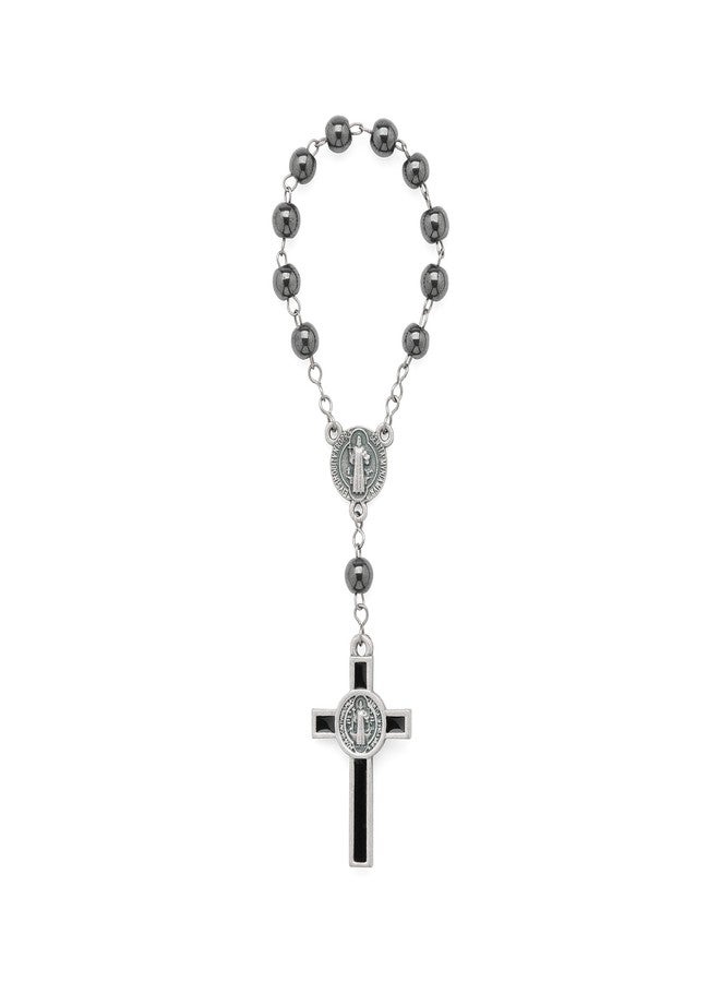 Intercession Pocket Size Decade Rosary - Hematite - Image 4