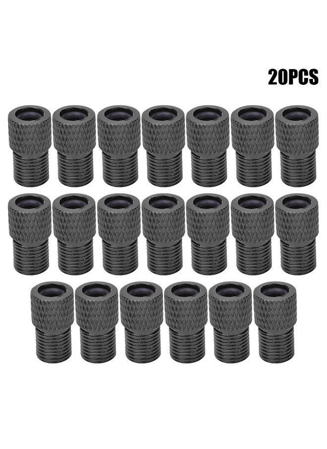 Thoraya 20 pcs Silicone Valve Adapter Valves Cap for Bike Bicycle Tire Dust Cover Road Bicycles Accessoriesblack  - Image 1