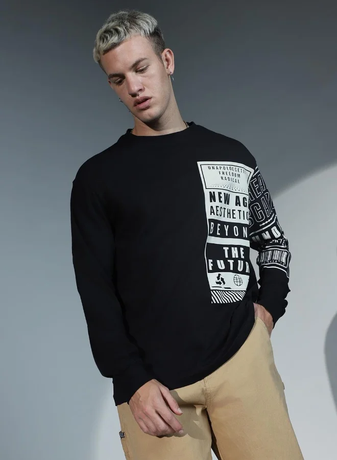 Hubberholme Men Black T-Shirts - Simple and Versatile Everyday Wear