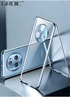 GROIC Magnetic Case for Honor Magic 5 Pro 6.81 Inches, Double Sided HD Tempered Glass Fingerprint Unlock Super Magnetic Adsorption Metal Bumper Frame 360° Full Protective Phone Cover  - Image 1