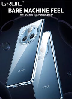 GROIC Magnetic Case for Honor Magic 5 Pro 6.81 Inches, Double Sided HD Tempered Glass Fingerprint Unlock Super Magnetic Adsorption Metal Bumper Frame 360° Full Protective Phone Cover  - Image 4
