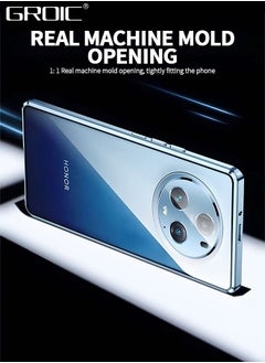 GROIC Magnetic Case for Honor Magic 5 Pro 6.81 Inches, Double Sided HD Tempered Glass Fingerprint Unlock Super Magnetic Adsorption Metal Bumper Frame 360° Full Protective Phone Cover  - Image 3