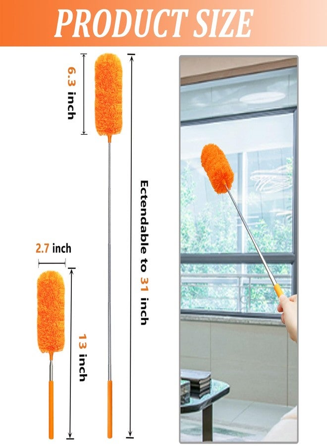 HDongany 4 Pack Microfiber Feather Duster, with Extendable Pole and Bendable Head, Washable Microfibre Cleaning Tool for Cleaning Office, Car, Computer, Furniture, Sofa, Photo Frame - Image 2