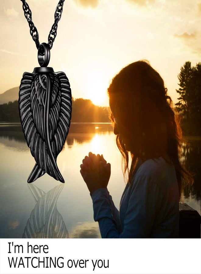 Dletay Angel Wing Cremation Necklace for Ashes Stainless Steel Urn Pendant Ashes Holder Memorial Jewelry - Image 4