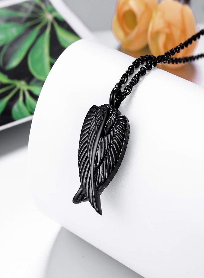 Dletay Angel Wing Cremation Necklace for Ashes Stainless Steel Urn Pendant Ashes Holder Memorial Jewelry - Image 2