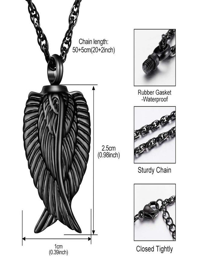 Dletay Angel Wing Cremation Necklace for Ashes Stainless Steel Urn Pendant Ashes Holder Memorial Jewelry - Image 5