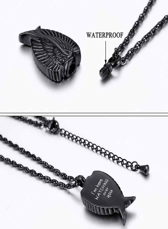 Dletay Angel Wing Cremation Necklace for Ashes Stainless Steel Urn Pendant Ashes Holder Memorial Jewelry - Image 3