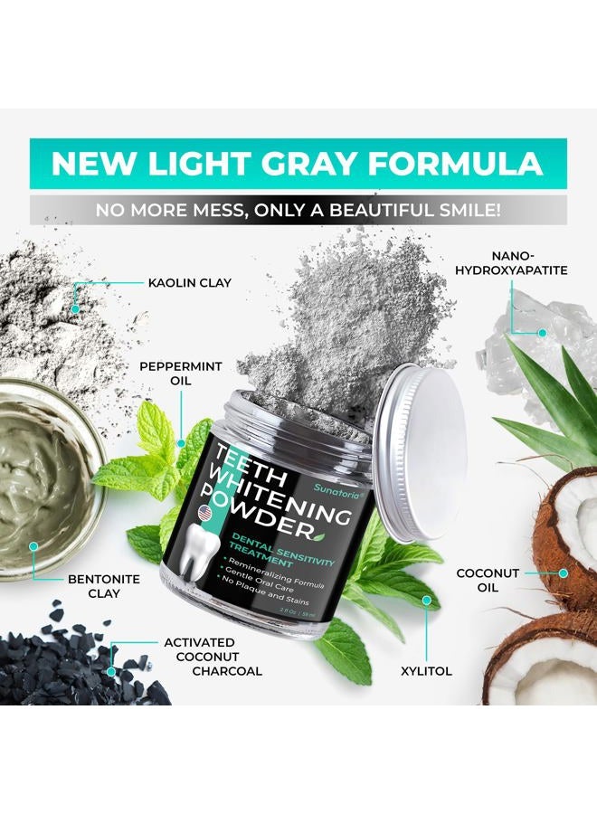 SUNATORIA Activated Charcoal Teeth Whitening Powder - Improved Formula – Coconut Teeth Whitener – Effective Remover Tooth Stains for a Healthier Whiter Smile - Product of UK - Image 2
