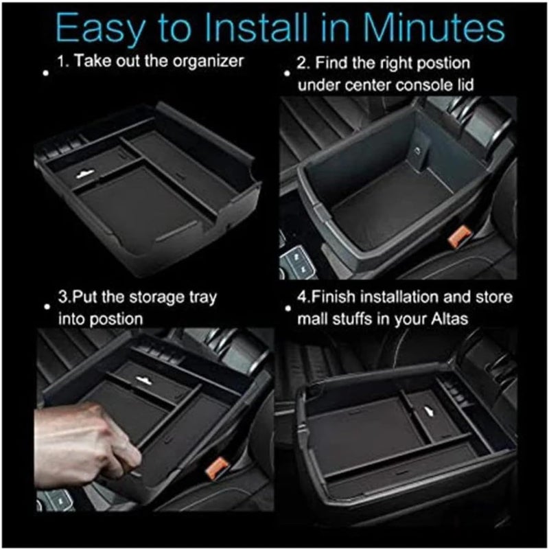 Central Armrest Console Tray Organizer for Nissan Patrol Armada Y61 VTC Accessories - Black - Image 5