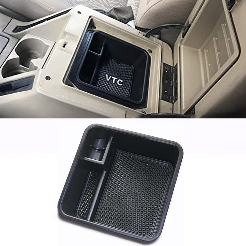 Central Armrest Console Tray Organizer for Nissan Patrol Armada Y61 VTC Accessories - Black - Image 1