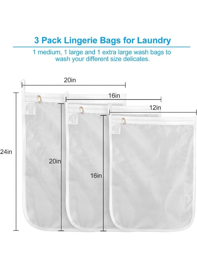 GOGOODA Delicates Laundry Bags, Fine Mesh Wash Bag for Lingerie, Underwear, Bra, Silk, Socks with Hanging Loop - Image 1