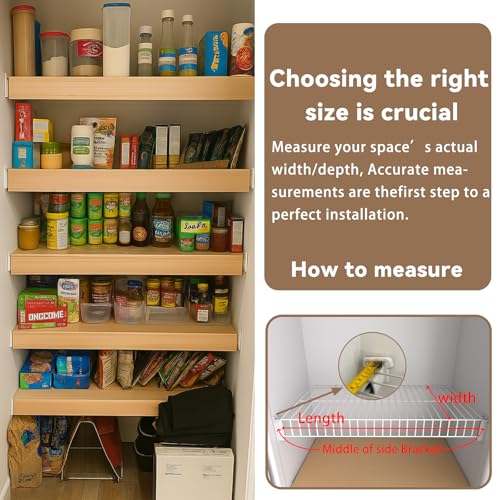 Gideio 5 Pack Size24x12in Wire Shelf Cover for Pantry, Closet, Kitchen – Waterproof PVC Wood-Look Wire Rack Covers for Shelves, Multiple No-Tool Installation - Image 2