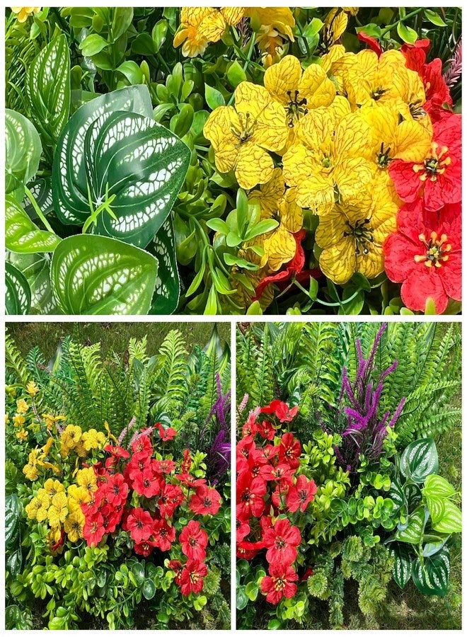 Alupssuc 24 Pcs Artificial Plants Flowers for Outdoors, Realistic Faux UV Resistant Greenery & Silk Flowers,Fake Plastic Shrubs Stems No Fade for Indoor Outside Garden Patio Spring Planter Home Decor - Image 5