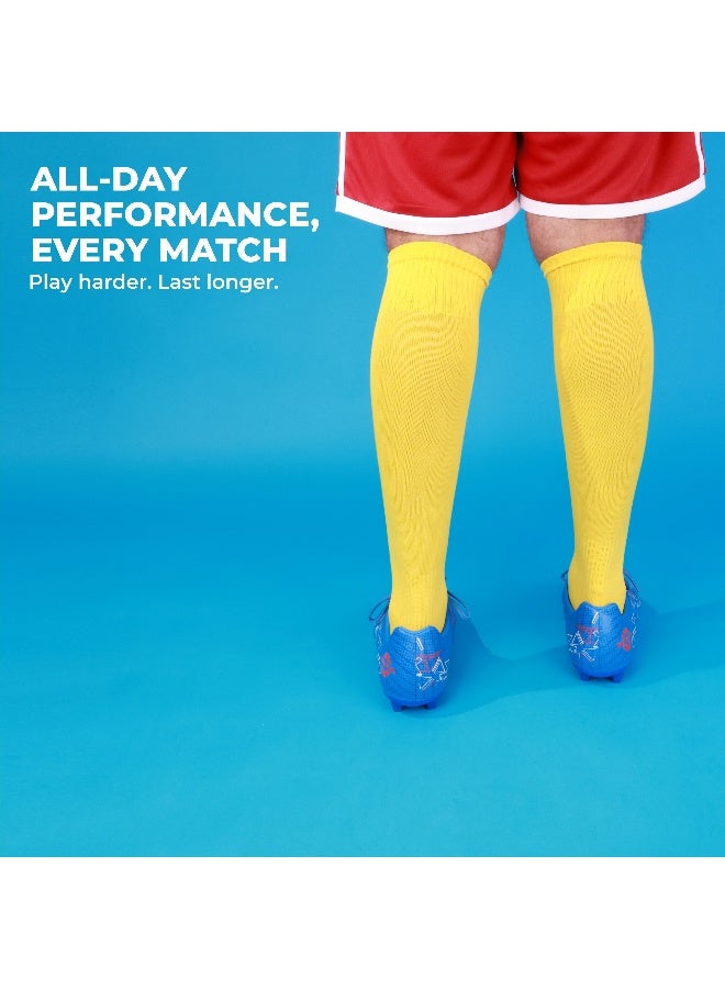 نيفيا جوارب كرة القدم من Plain Encounter للرجال والنساء، جوارب بطول الركبة، جوارب كرة القدم، جوارب كرة القدم، (أصفر/أسود، مقاس متوسط) - Image 4