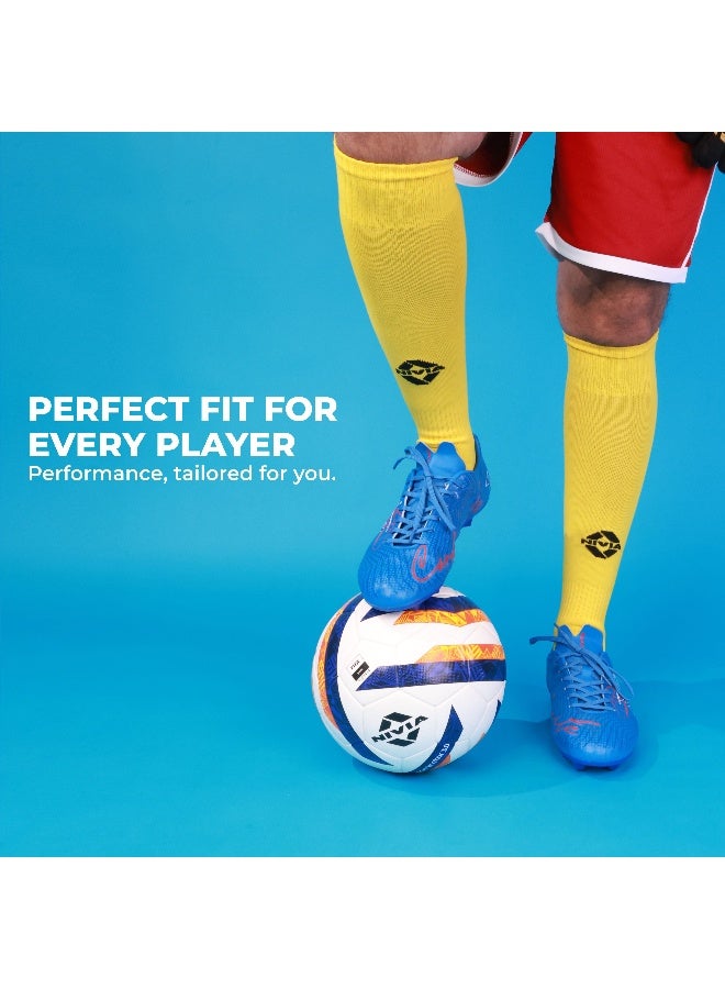 نيفيا جوارب كرة القدم من Plain Encounter للرجال والنساء، جوارب بطول الركبة، جوارب كرة القدم، جوارب كرة القدم، (أصفر/أسود، مقاس متوسط) - Image 3